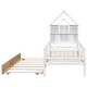 preview thumbnail 8 of 16, Twin Size House-Shaped Headboard Platform Bed with Fence Guardrails and Trundle