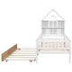 preview thumbnail 8 of 7, White Twin Pine Platform Bed with House Headboard, Trundle, Shelves, Guardrails