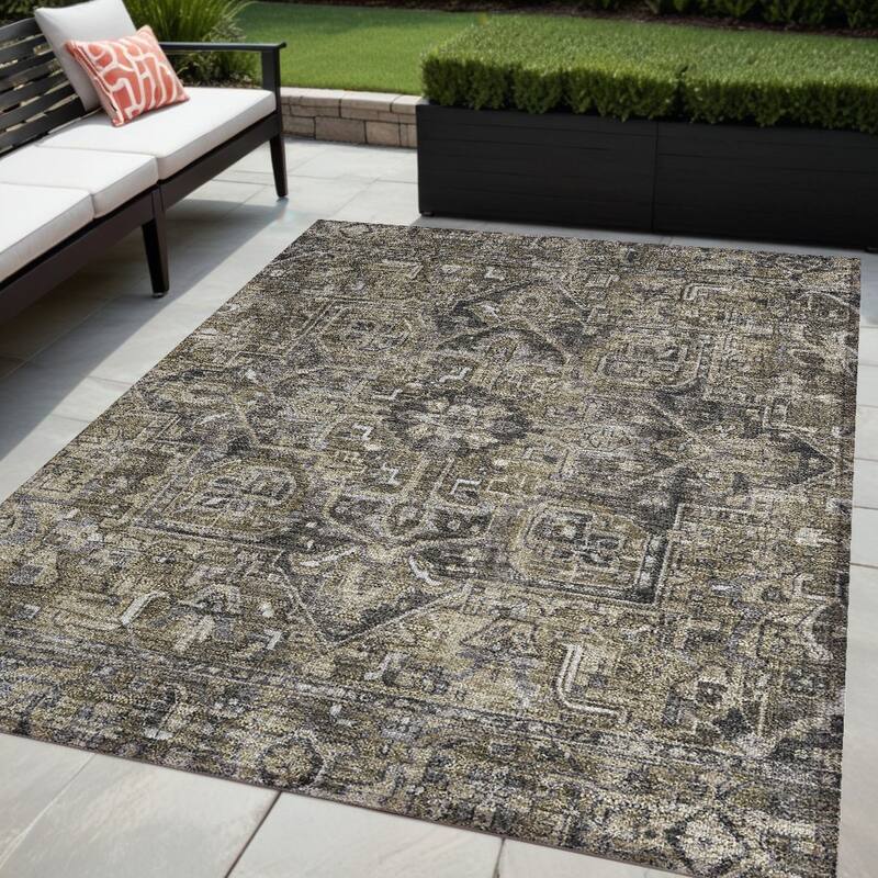 Caso Oriental Weather Resistant Refined Traditional Outdoor Rug - 5' X 8' - Multi