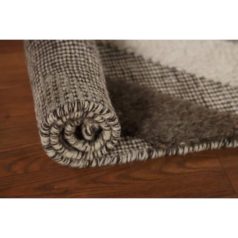 Earth Tone Carved Moroccan Indian Accent Rug Handmade Wool Carpet - 2'0"x 3'0"