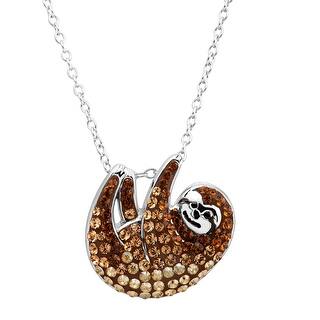 Crystaluxe Necklaces Find Great Jewelry Deals Ping At Crystaluxe Sloth Pendant With Swarovski Crystals In Sterling Silver Brown