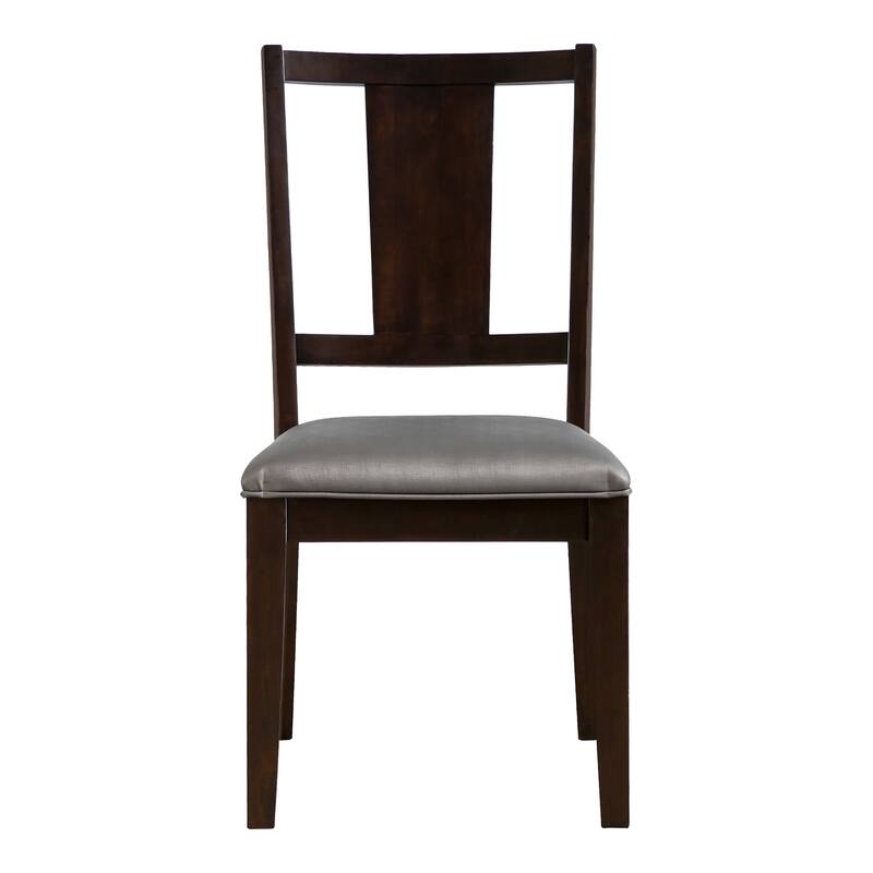 Furniture of America Chase Modern Dining Side Chairs with Faux Leather Seat Cushions (Set of 2)