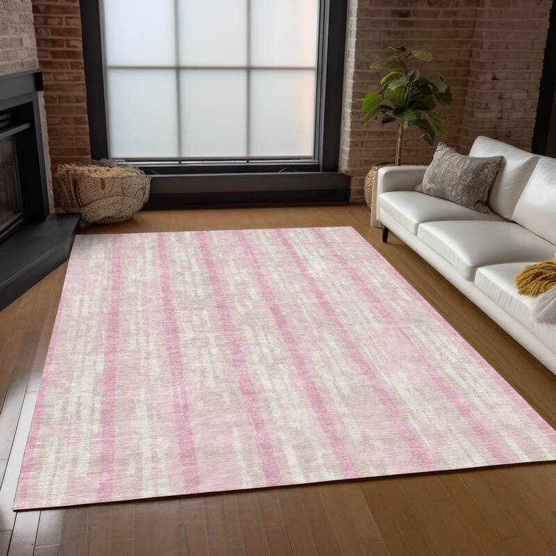 Machine Washable Indoor/ Outdoor Chantille Ombre Stripe Rug