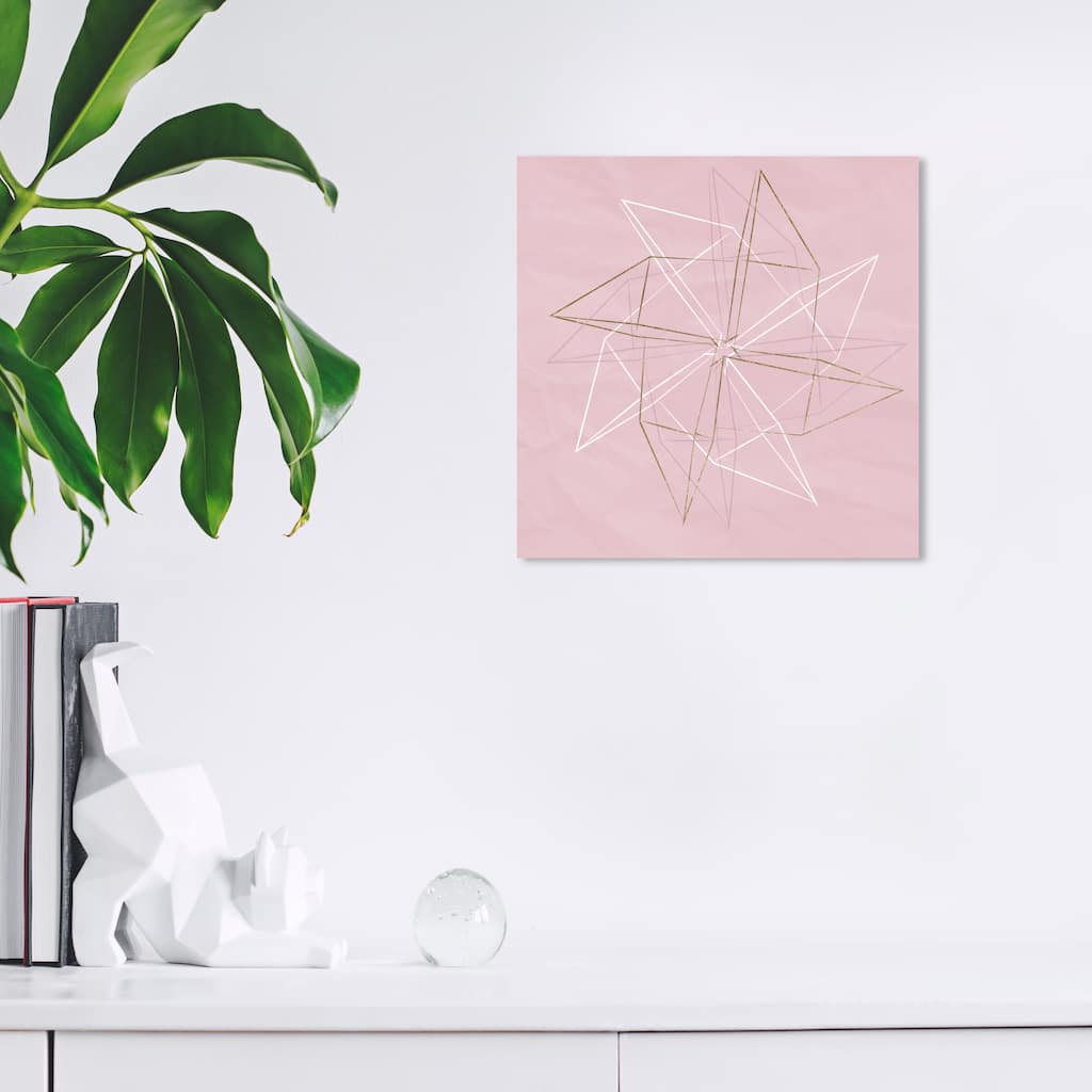 Wynwood Studio Canvas Abstract Origami Moulin Pink Pink and Pastel Pink Modern & Contemporary Wall Art Canvas Print