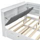 preview thumbnail 7 of 14, Full Size Wood Platform Bed with Trundle, Shelves and Storage Headboard, White