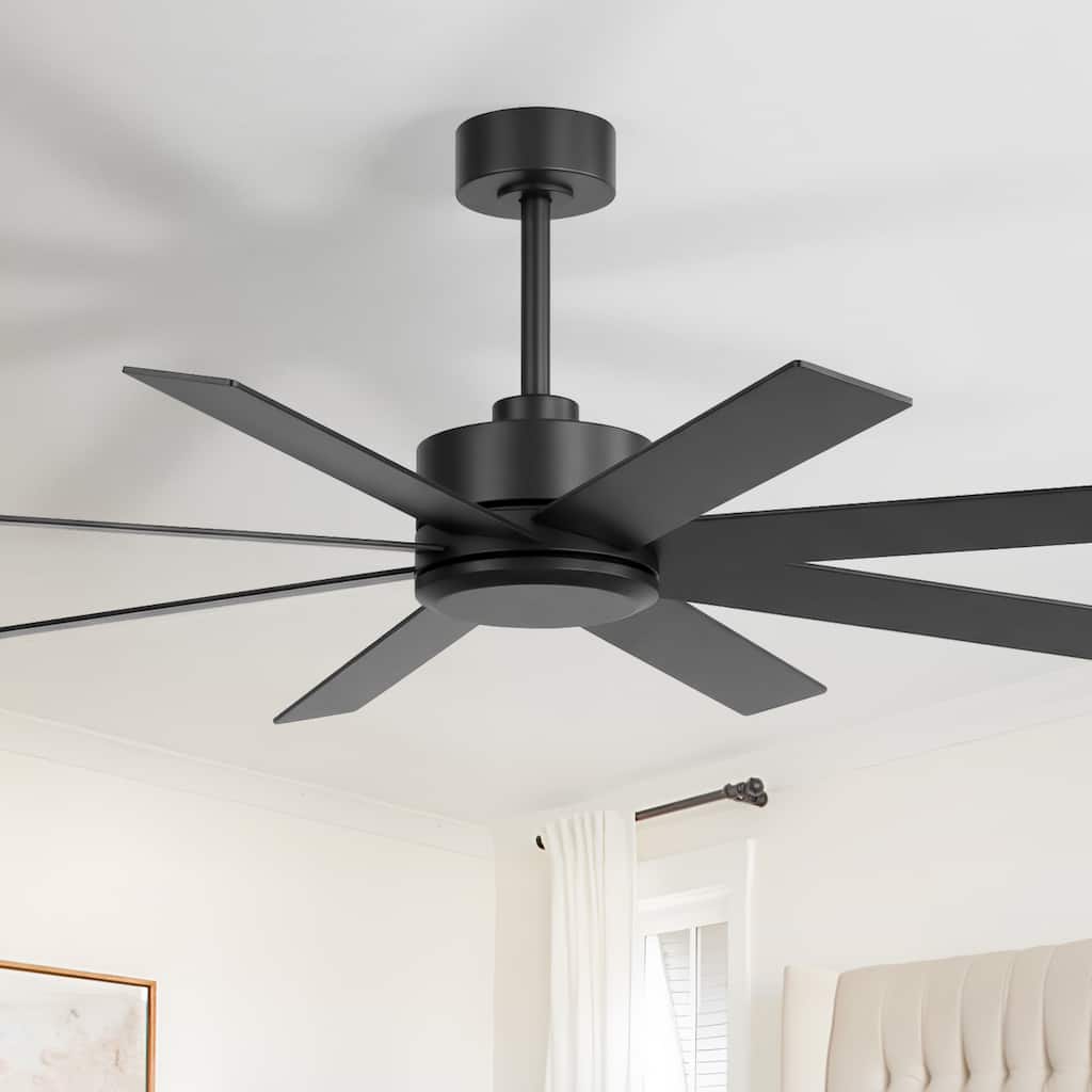 52-inch Reversible 8-Blade Ceiling Fan,No Light with Remote Control