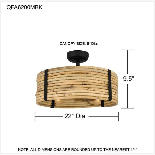 Lachlan 4-Light Matte Black Fan Light