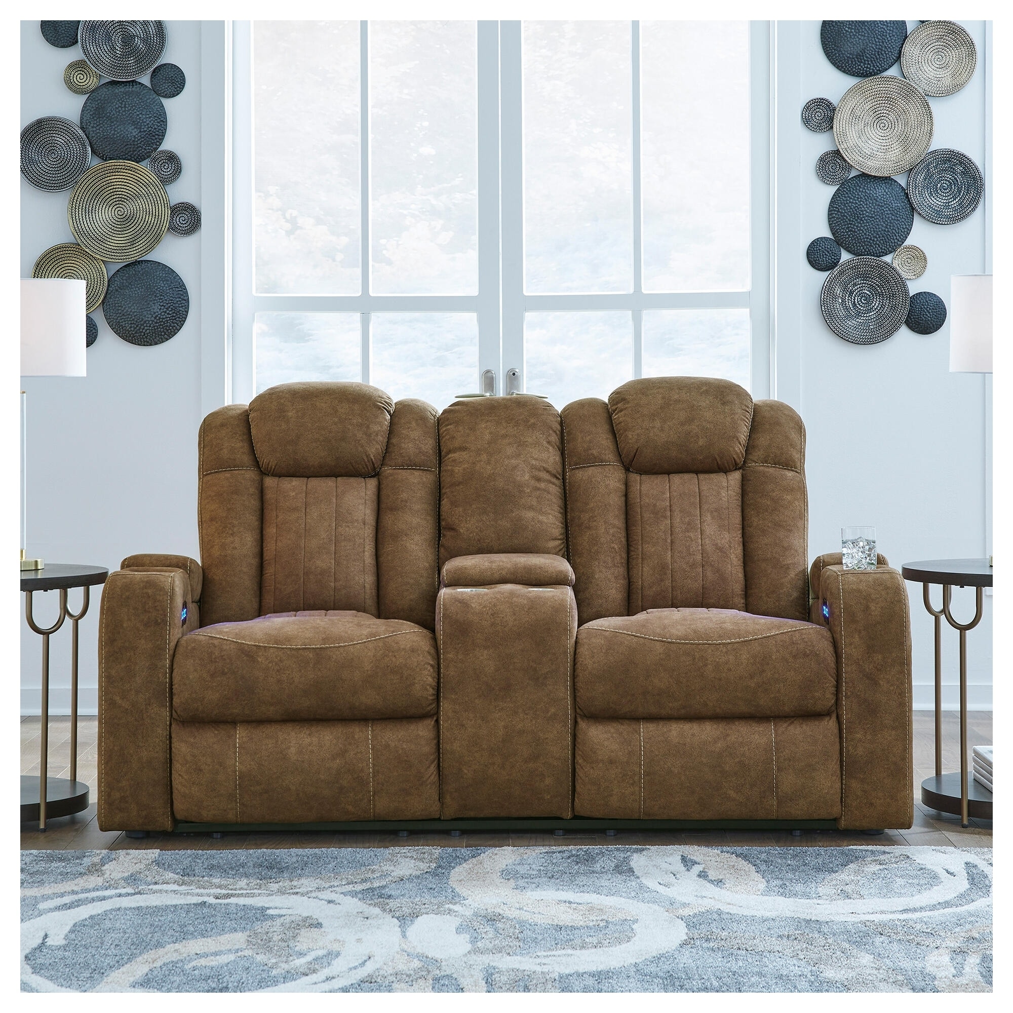Signature Design by Ashley Wolfridge Brindle Power Reclining Loveseat - 75"W x 42"D x 42"H