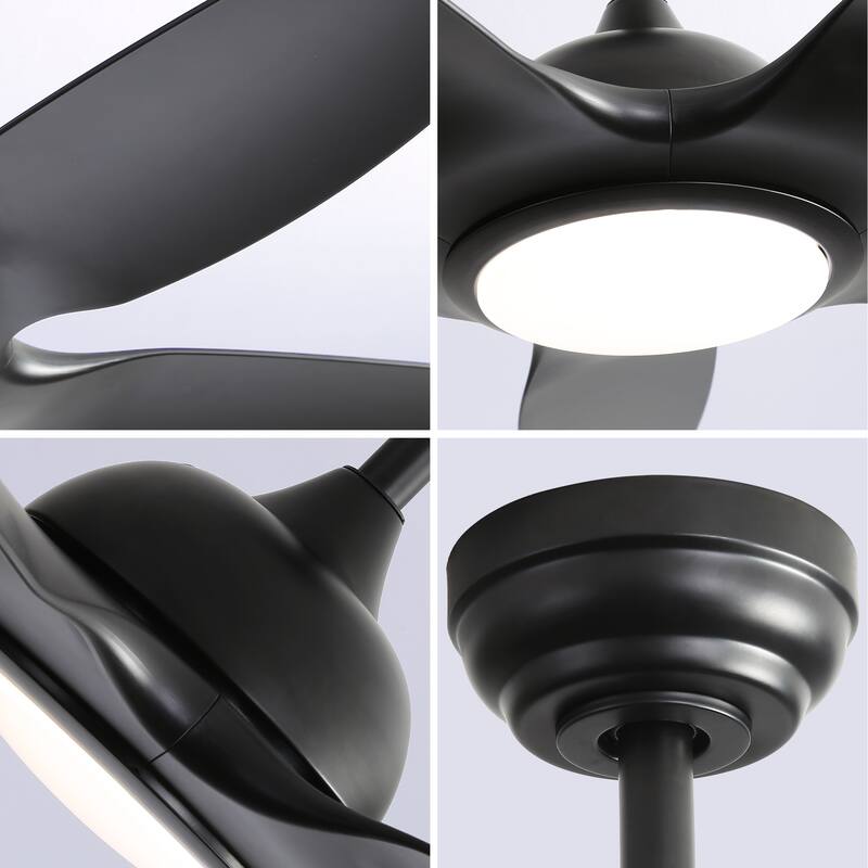 48in/52in/66in/72in/84in Industrial Matte Black Large Windmill Ceiling Fan with Light and Remote