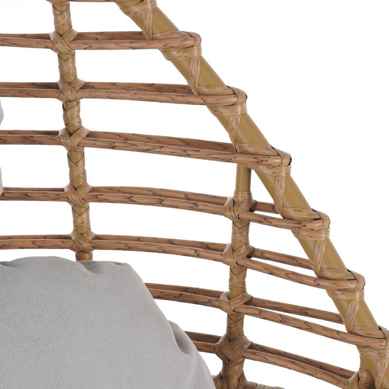 Outdoor Wicker High-back Swivel Lounge Chair
