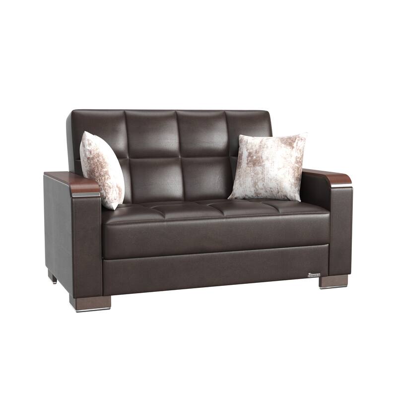 Collection Upholstered Convertible Loveseat With Storage