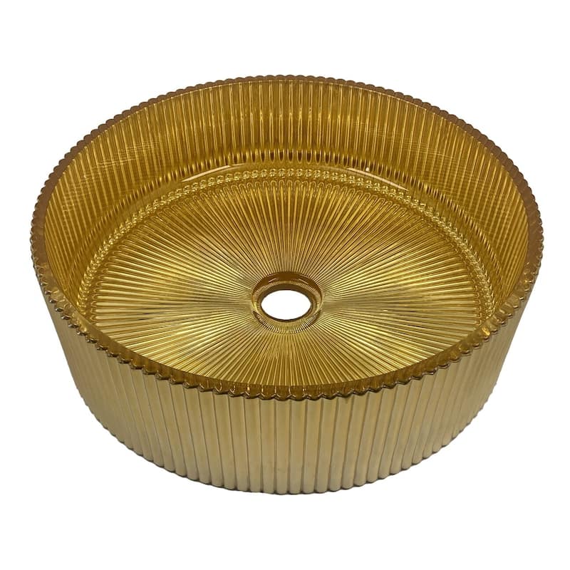 Cowrie Tempered Glass Circular Vessel Bathroom Sink