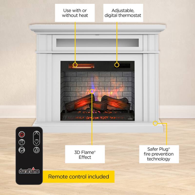 duraflame® Electric Fireplace Wall Mantel with Infrared Heater and Remote Control