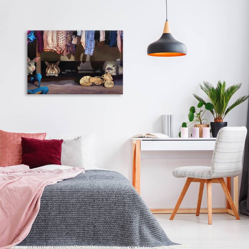 Stupell Bunnies Under Closet View Canvas Wall Art Design By Lucia Heffernan