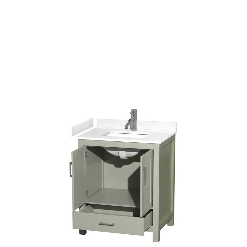 Sheffield Single Bathroom Vanity Set, Cultured Top, No Mirror