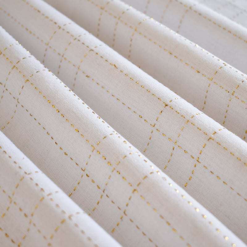 Fabstyles Winter Plaid High Quality Cotton Tablecloth - 55x55 - Gold/White