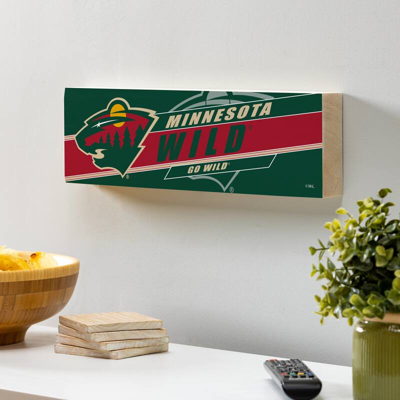 Minnesota Wild Wooden Tabletop Mantel Shelf Sign