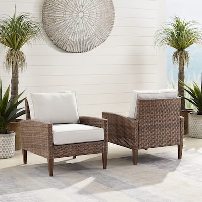 Crosley Capella 2Pc Outdoor Wicker Chair Set - 29.5"x28.25"x33"
