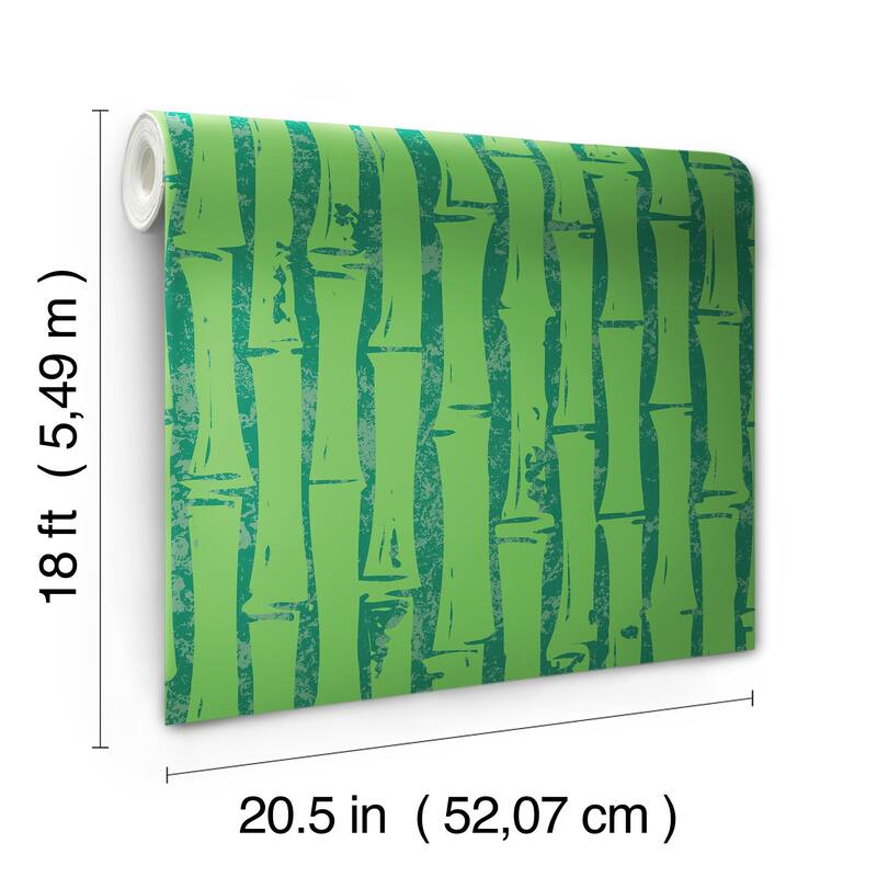 RoomMates SpongeBob SquarePants Bamboo Green Peel and Stick Wallpaper - N/A