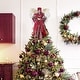 preview thumbnail 4 of 2, 16 inch Black Diva Angel Tree Topper - red