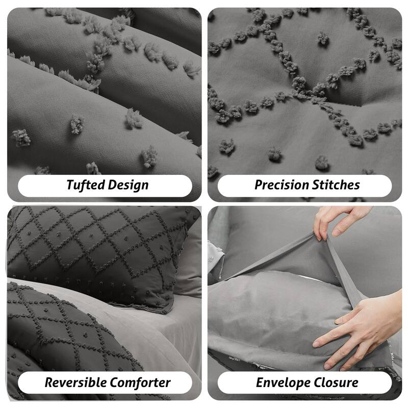 Set of 5/7 Pieces Brushed Comforter Set, Bed-in-a-Bag