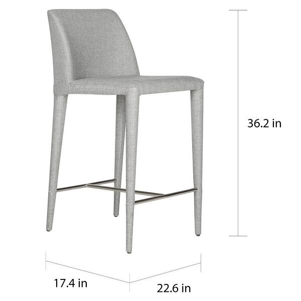 SAFAVIEH MidCentury 26inch Garretson Grey Linen Counter Stool (Set of