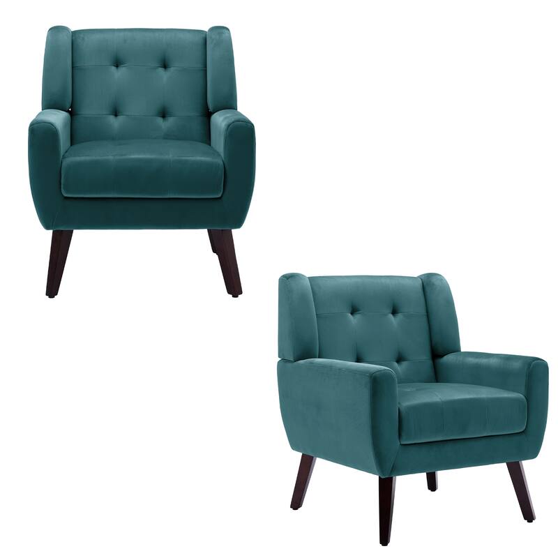 Tufted Arm Chair Upholstered Lounge Chair(Set of 2)