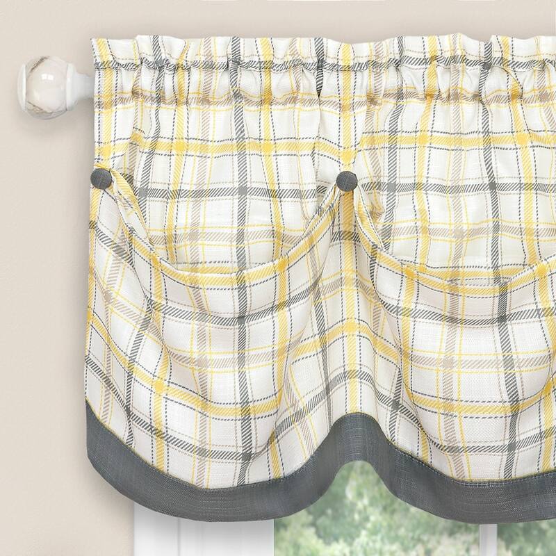 Tattersall Tuck Valance with Buttons - 58x14