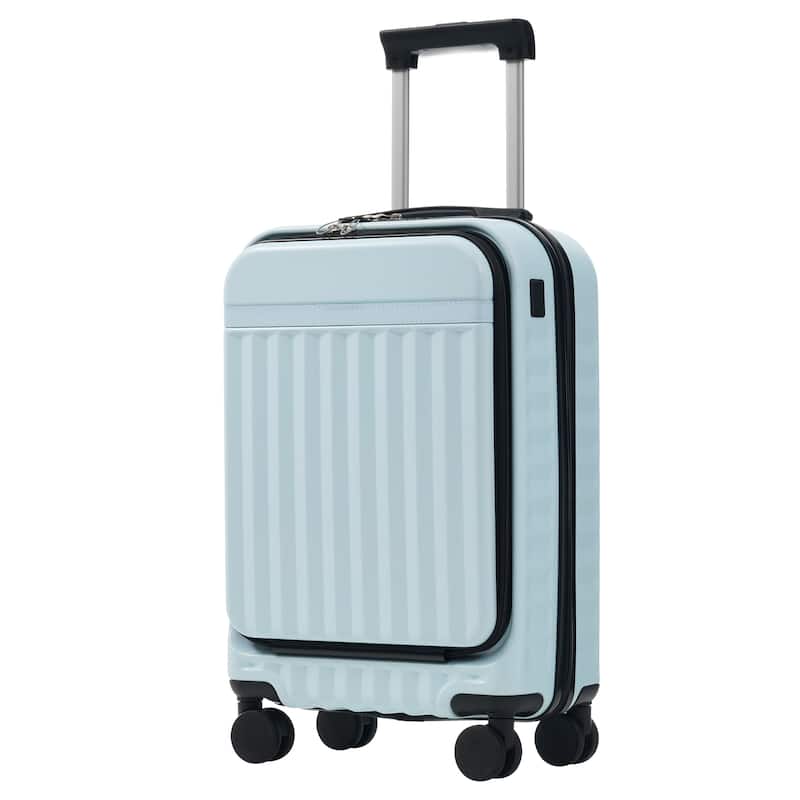 Front Opening Luggage Set 3 Piece,USB Port, Expandable Luggage with Handle Bag Spinner Wheels TSA Lock
