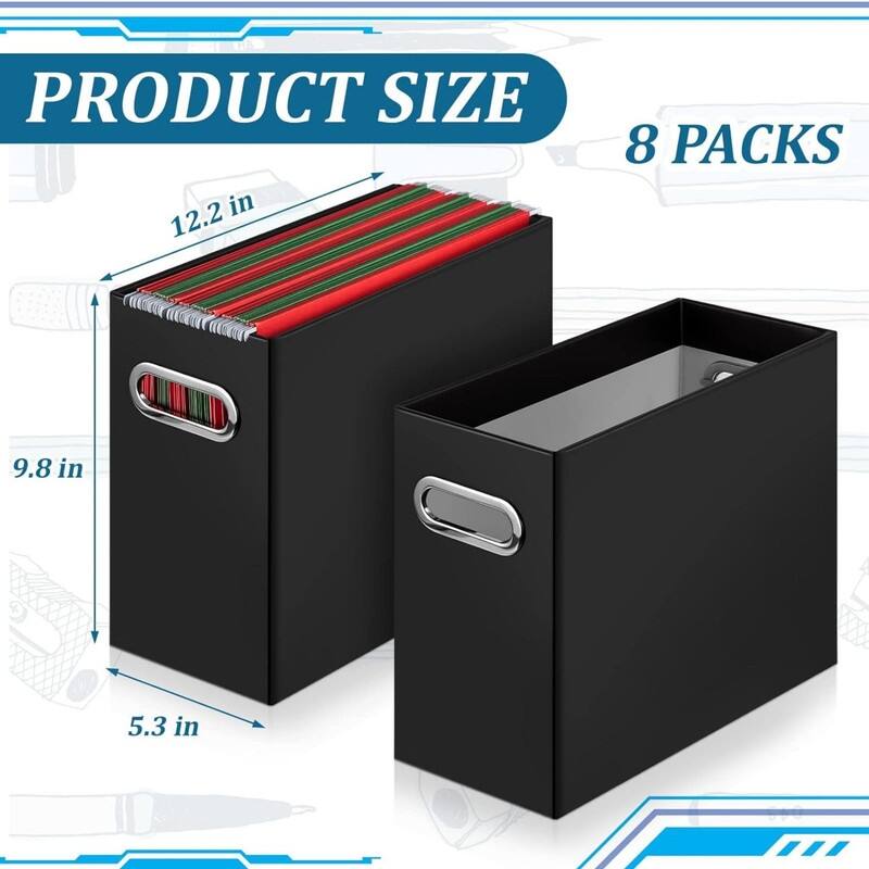 8 Pcs File Organizer Cardboard File Folder (Black) Bed Bath & Beyond