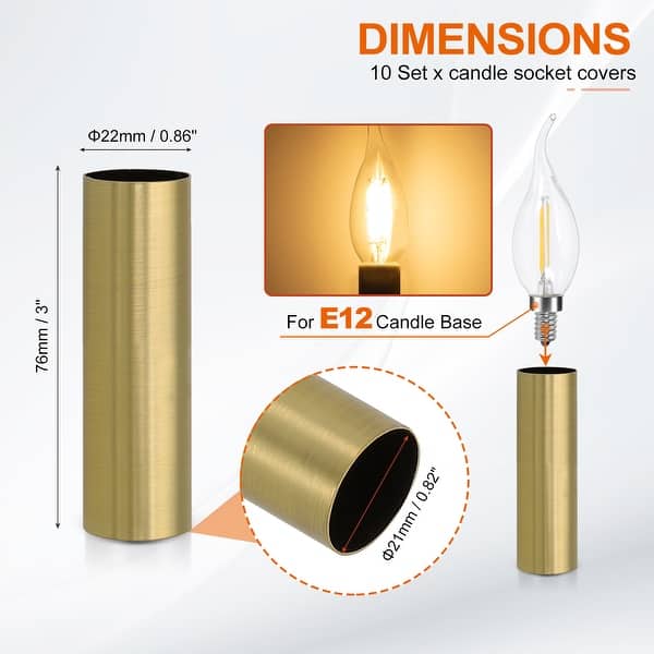 dimension image slide 81 of 102, Metal Chandelier Socket Sleeves Insulation Heat Shrinkable