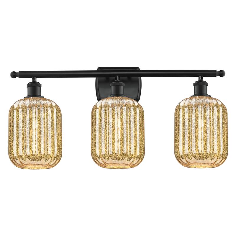 Innovations Lighting Endless Possibilities Ballston - Preston - 3 Light 27" Jar Shade Bath Vanity Light - Mercury/Matte Black