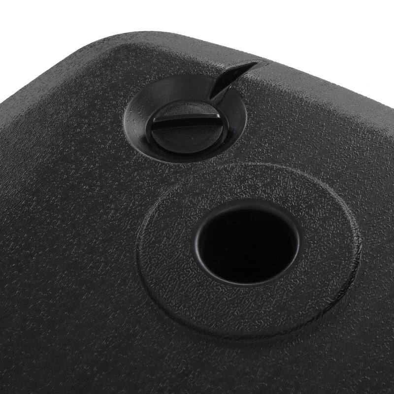 Roomfitters Siesta Outdoor Plastic Umbrella Base with Dual Counterweight Fillable Design, Dark Grey