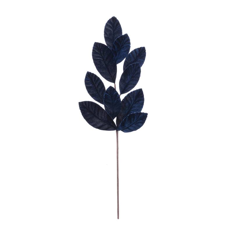 Glittered Magnolia Leaf Spray (Set of 12) - N/A