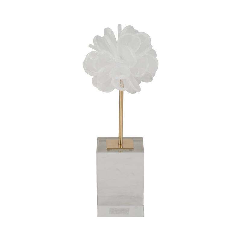 Sagebrook Home JLiliana Crystal Flower Statuary, Perfect for Decor