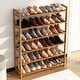 preview thumbnail 7 of 5, 6-Tier Wood Shoe Shelf Storage Organizer Free Standing Shoe Rack Shelves