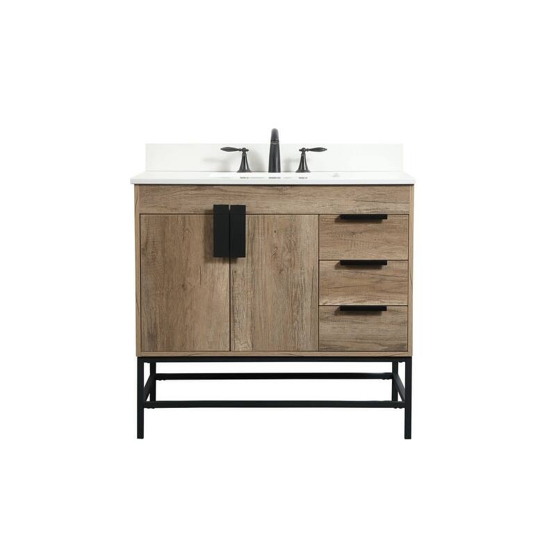 Elegant Lighting VF48836-BS Eugene 36" Free Standing Single Basin - Natural Oak