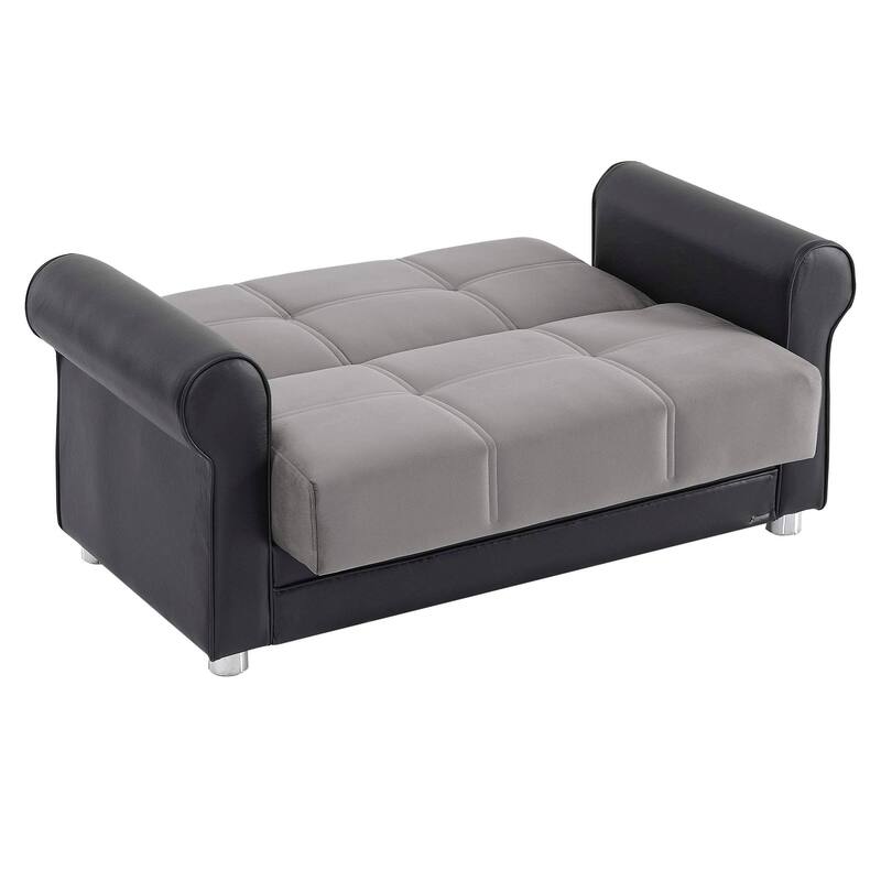 Collection Upholstered Convertible Loveseat With Storage