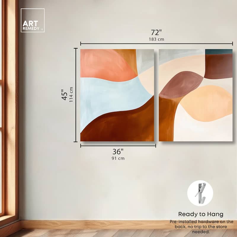 Shapes Revisited II Canvas Set of 2 by Art Remedy, Gallery Wrapped
