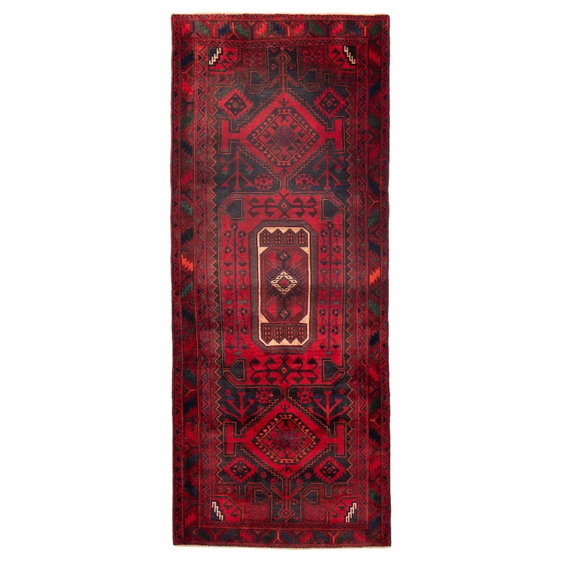 ECARPETGALLERY Hand-knotted Konya Anatolian Red Wool Rug - 4'4 x 10'11 - Red - 4'4 x 10'11