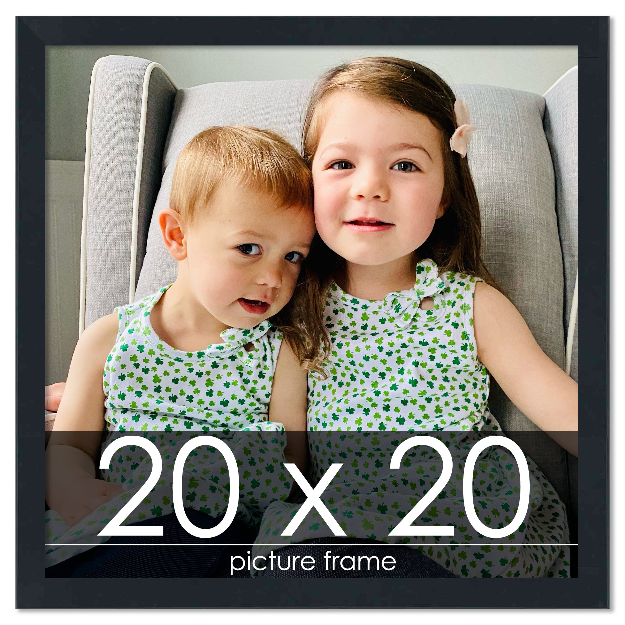 Poster Palooza 20x20 Frame Black Solid Wood Picture Frame Includes UV  Acrylic, Foam Board Backing & Hanging Hardware