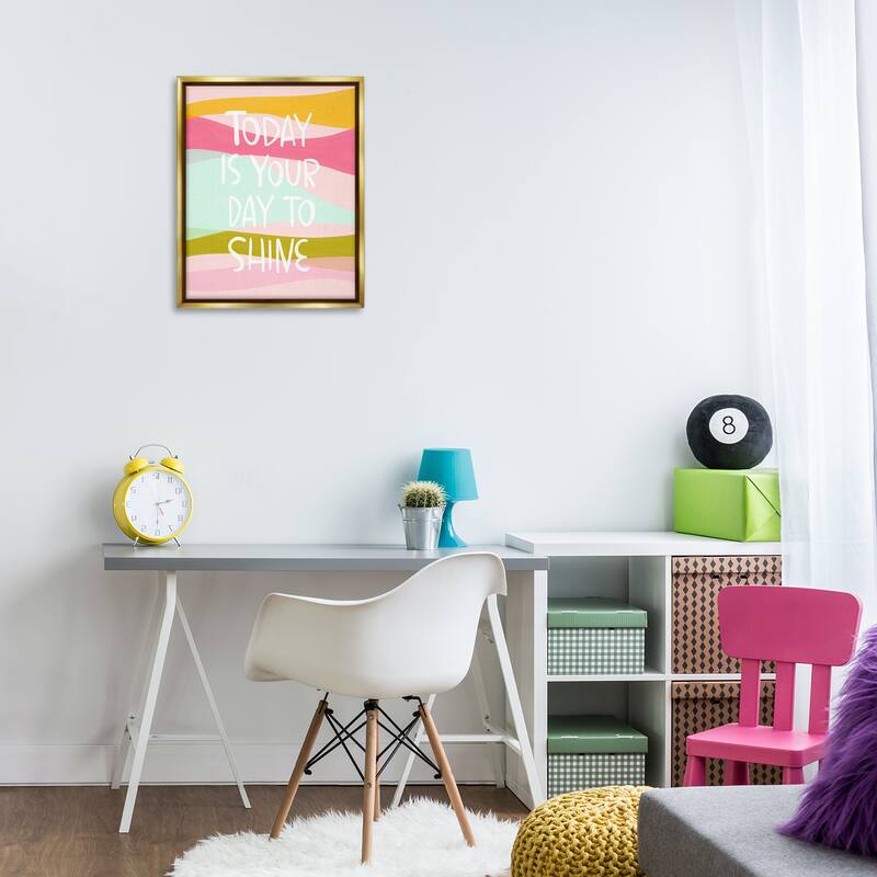 Stupell Pastel Day To Shine Framed Floater Canvas Wall Art Design By Mandy Ford Art + Illustration