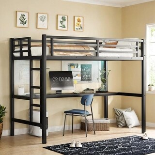 Space-Saving Design Loft Bed with Desk, TwinXL/Full Size
