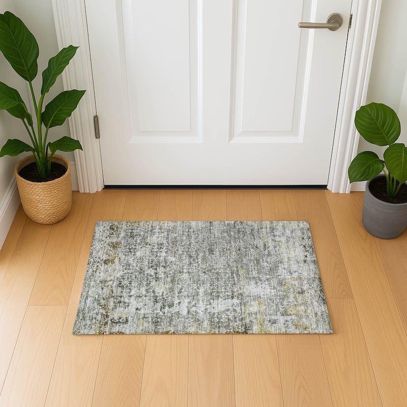 Premium Washable Super Soft Traditional Vintage Mayfield Rug - Taupe - 1'8" x 2'6"