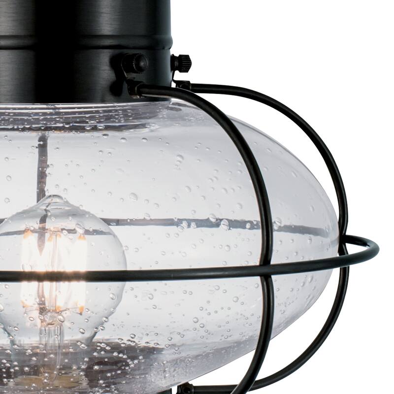 Elk Home Classic Onion Outdoor Post Light - Gun Metal with Seeded Glass