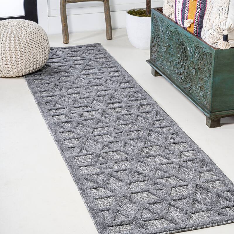 JONATHAN Y Peralta Neutral Geometric Indoor/Outdoor Area Rug