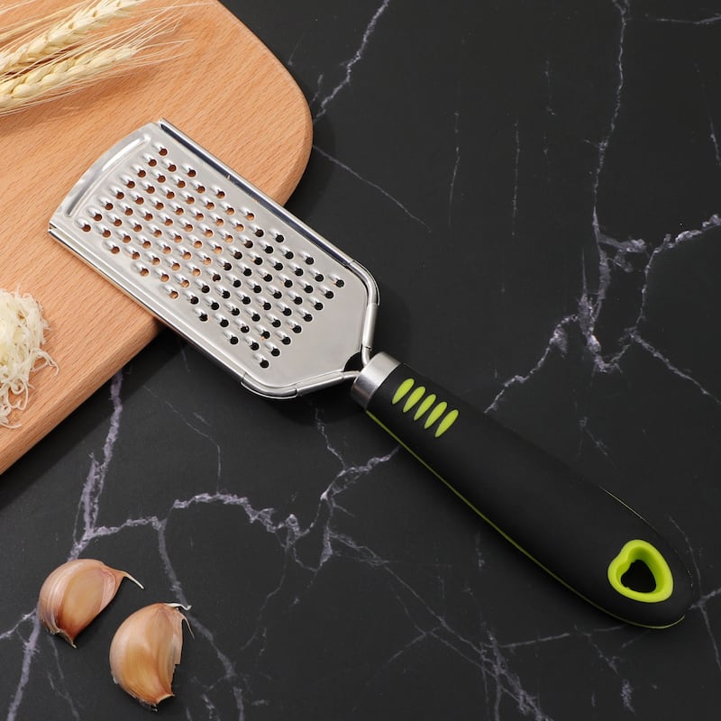 Stainless Steel Cheese Grater Vegetable Fruits Ginger Slicer for Kitchen - Silver, Black, Green - Silver, Black, Green