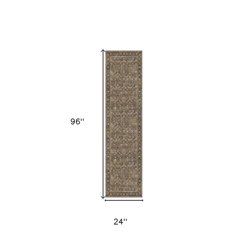 HomeRoots Floral Medallion Traditional Rectangle Area Rug