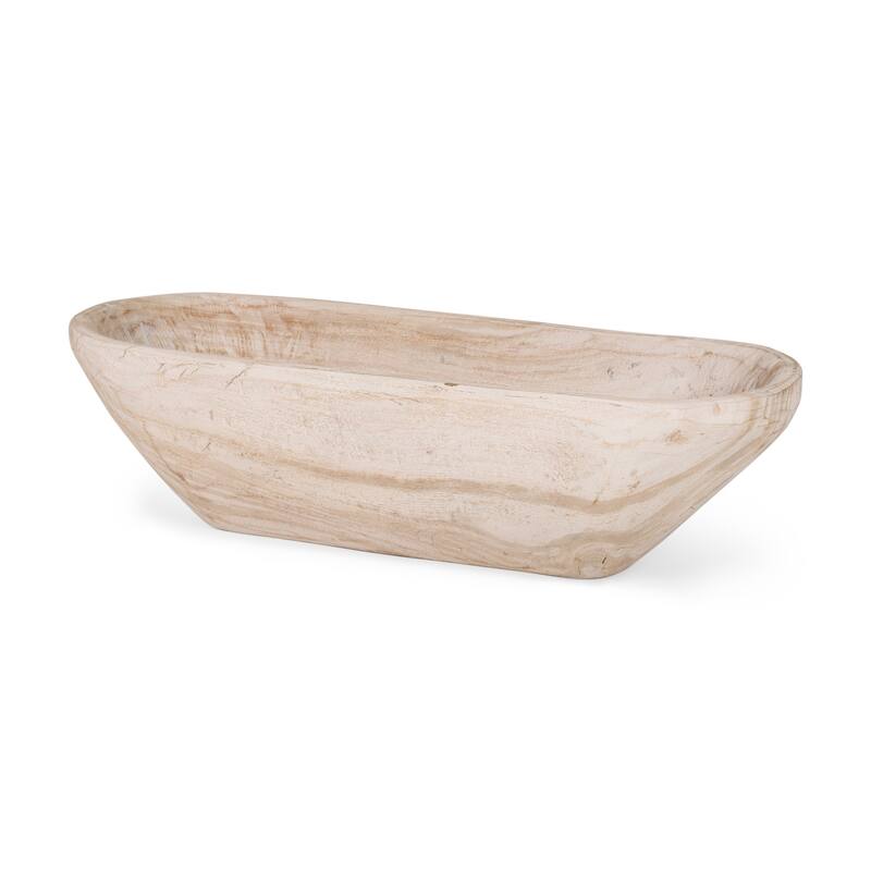 HomeRoots 26" Natural Solid Wood Oval Centerpiece Bowl - 26.00 in. x 7.00 in. x 10.00 in.