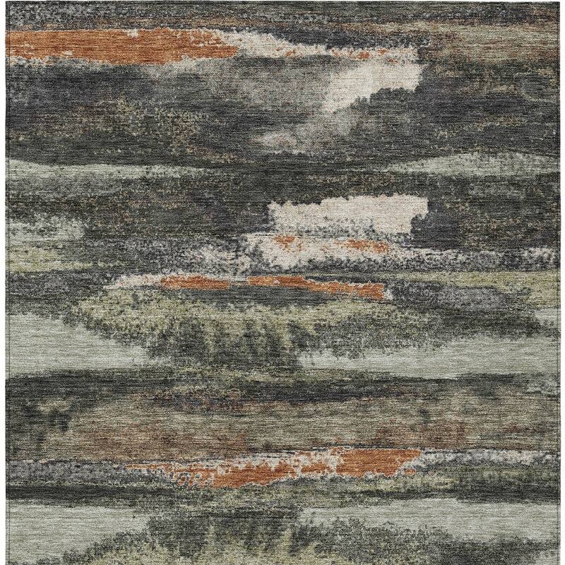 HomeRoots Abstract Transitional Rectangle Outdoor Rug